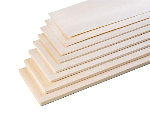 Balsa Wood Bundle AAA+ Balsa Wood Plate for RC Airplane Boat Bridge Hobby Craft Model Making, DIY Pieces 500mm long 100mm width and Thickness 1.0/1.5/2.0/3.0/4.0/5.0/6.0/8.0/10.0mm