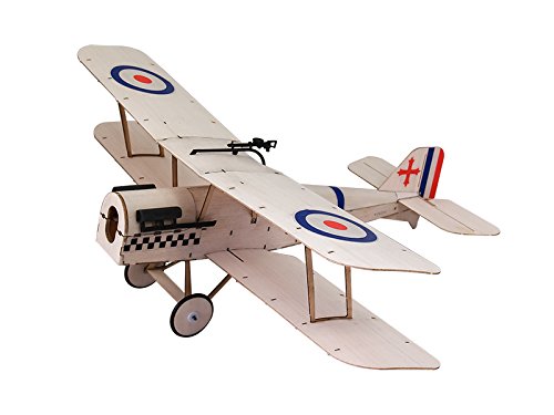 Micro Balsa Wood Model Airplane SE5A Biplane, 14.8'' Wingspan Laser Cut Unassembled Model Airplanes Kits to Build for Adults, DIY Mini RC Plane for Indoor Fly (KIT+Motor+ESC+Servos)