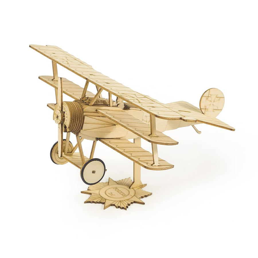 3D Wooden Airplane DIY Fokker-Dr1 Model Plane Kit, Laser Cut Balsa Model Airplane Kits to Build for Adults, WW1 Wood Aircraft Model Kit for Men Festival Birthday Gift