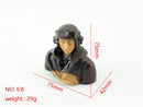 RC Airplane Accessories 1/9 1/6 1/5 Scale Pilot Figures Toy Model, Realistic WWII Character Playing Spare Parts for Fixed Wing Balsa Wood Plane Kits