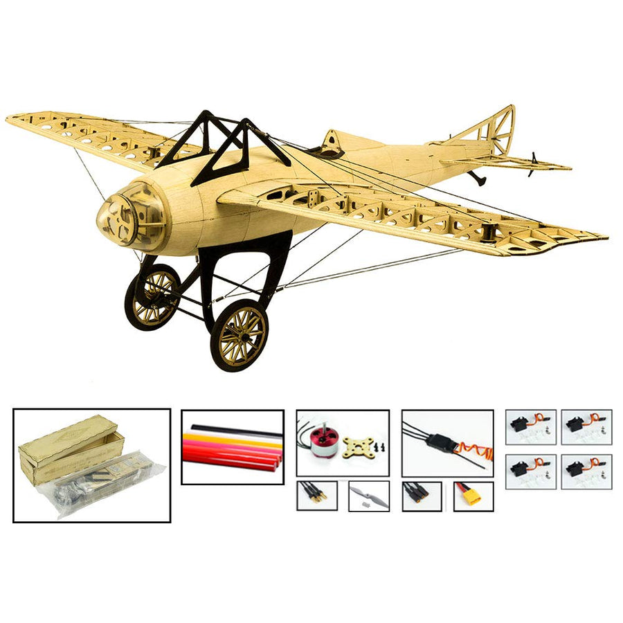 Balsa Wood Model Plane, 39" Deperdussin Monocoque Laser Cut Unassembeld Model Aircraft Kits to Build, DIY Flying Model Airplanes for Adults (KIT+Motor+ESC+Servo+Covering Film)