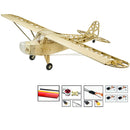 Upgrade Model Airplane Kits Piper Cub J3, 47'' Wingspan Laser Cut Balsa Wood Model Plane Unassembled, DIY Flying Model Aircraft for Adults (KIT+Motor+ESC+Servos+Covering film)
