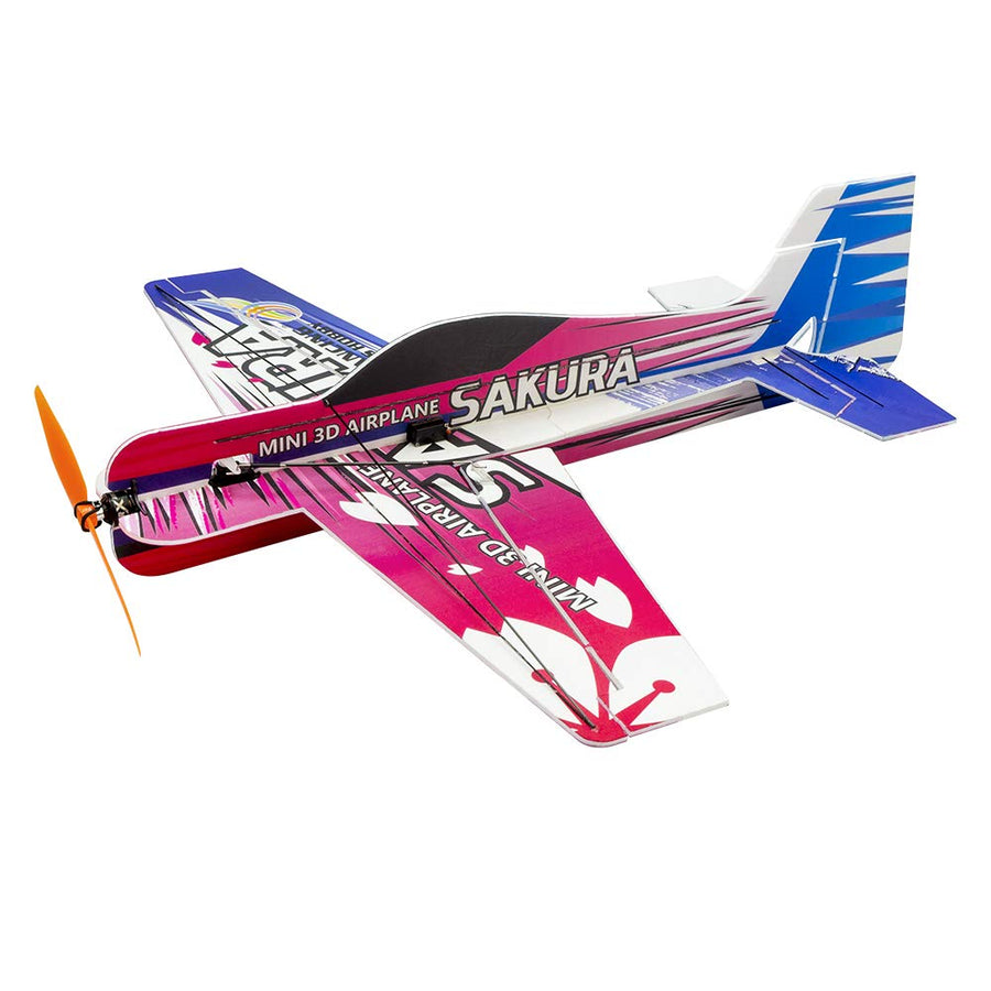 Upgrade 3D EPP Plane SAKURA Aerobatic Flying Airplane, 420mm Wingspan Foam RC Plane Kit to Build for Adults (KIT+Motor+ESC+Servo+Battery, PP SAKURA, Not Including Radio Contro)