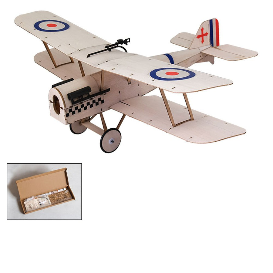 Mini RC Biplane Kit S.E.5A Royal Fly Aircraft, 14.8'' Laser Cut Balsa Wood Airplane Model Kits to Build, DIY Flying Model Aircraft for Adults Indoor Park Flyer