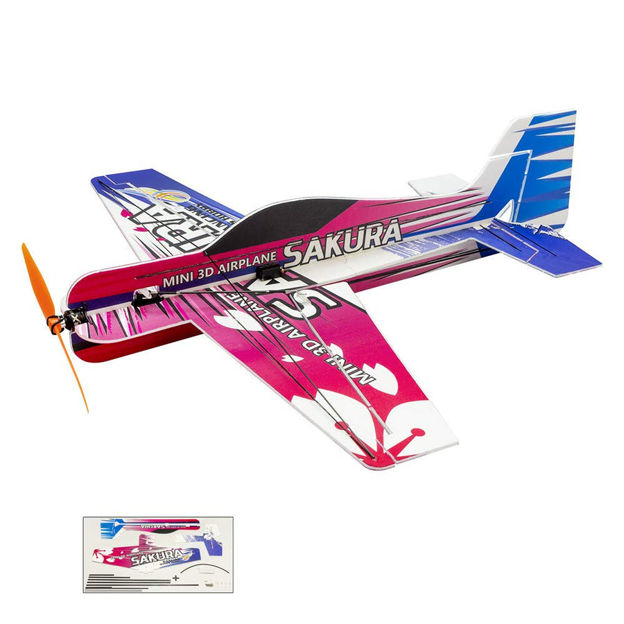 Upgrade 3D EPP Plane SAKURA Aerobatic Flying Airplane, 420mm Wingspan Foam RC Plane Kit to Build for Adults