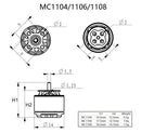 1S 3.7V Micro Brushless Motor MC1106-3800KV for Fixed Wing Micro Indoor Airplane F3P Model Airplane (MC1106A)