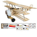 Viloga RC Plane Fokker Dr.1 Triplane Model Kit, Laser Cut Balsa Wood Airplane Kits to Build for Adults, DIY Electric Model Aircarft for Hobby Fly (KIT+Motor+ESC+Servo+Film)