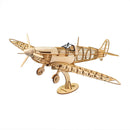 3D Wooden Puzzles DIY Spitfire Fighter Model Aircraft 1:25, Laser Cut Balsa Wood Model Airplane Kits to Build for Adults, Wooden Models Airplane Jigsaw Puzzles for Home Decoration Birthday Gift