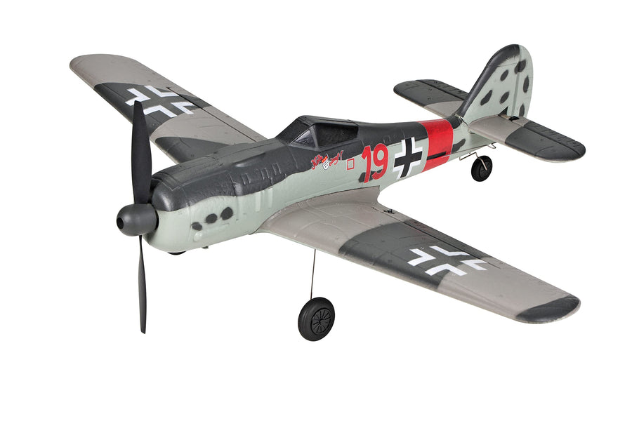 VilogaRC 2.4Ghz 4CH Remote Control Airplane RTF for Beginners, 402MM TOPRC FW-190 Mini Scaled Warbird Airplane, One Key Aerobatic and One Key U-Turn with Gyro Stabilization System, for Adults (P47)