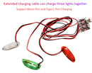 3PCS/Set LED Light Kit for RC Plane Jet Airplane Aircraft Fix Wing Quadcopter, Rechargeable Red Green White LED Flashing Lights, Super Bright Little Light for Safe Dusk Flight