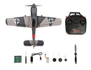 VilogaRC 2.4Ghz 4CH Remote Control Airplane RTF for Beginners, 402MM TOPRC FW-190 Mini Scaled Warbird Airplane, One Key Aerobatic and One Key U-Turn with Gyro Stabilization System, for Adults (P47)