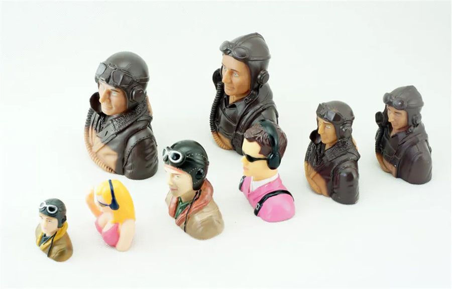 RC Airplane Accessories 1/9 1/6 1/5 Scale Pilot Figures Toy Model, Realistic WWII Character Playing Spare Parts for RC Plane