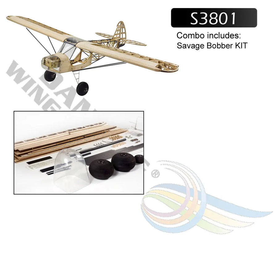 Balsa Wood RC Airplane Kits Savage Bobber Model 1000mm (39.4") Wingspan DIY RC Plane Kit Fixed-Wing for Adults