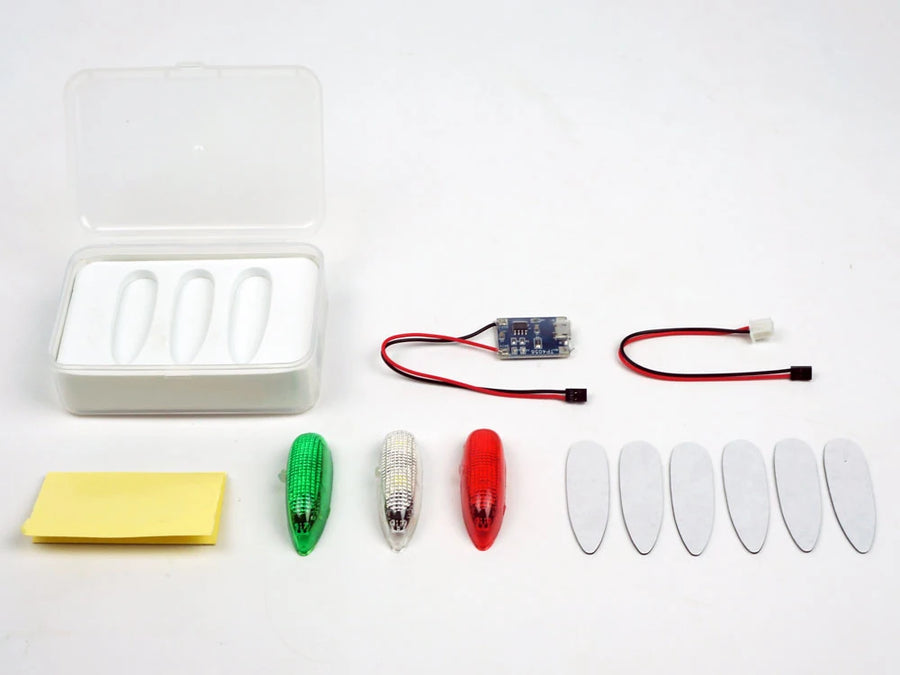 Wireless Navigation Light Easylight for RC Plane Car Fix Wing, Rechargeable Red Green White LED Flashing Lights 4 Modes