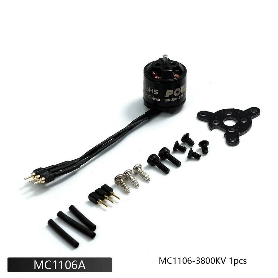 1S 3.7V Micro Brushless Motor MC1106-3800KV with ESC Power Combo Used for Fixed Wing Micro Indoor Airplane F3P Model Airplane